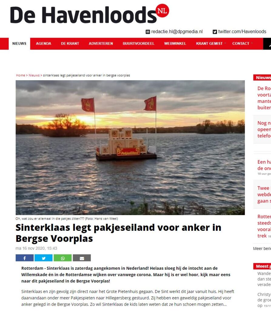 Van Drijvend Milieupark naar het PakjesEiland van Sinterklaas